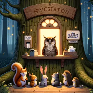 Nature's Help Desk — a wellness humor illustration